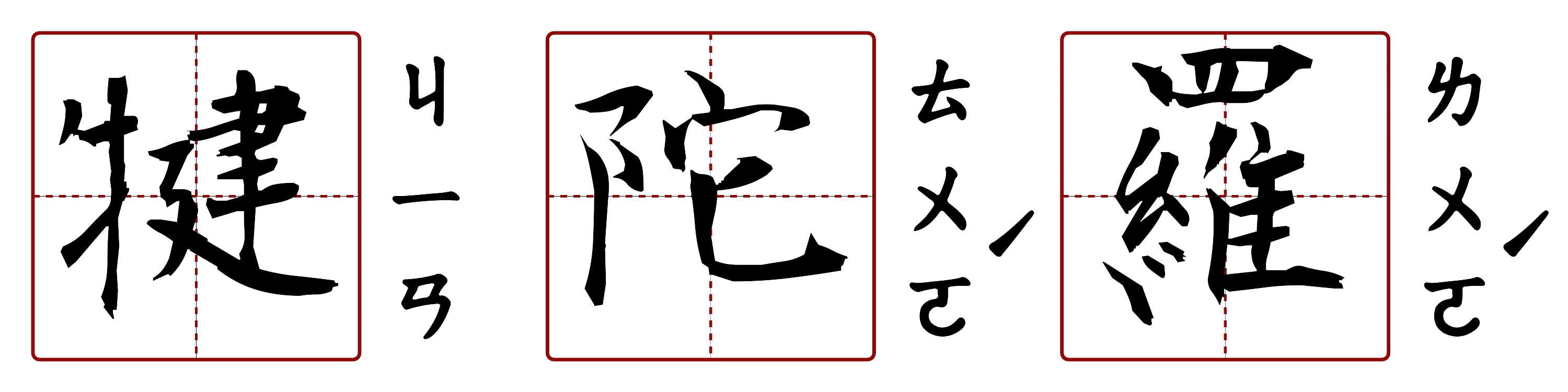 犍陀羅 的字音圖