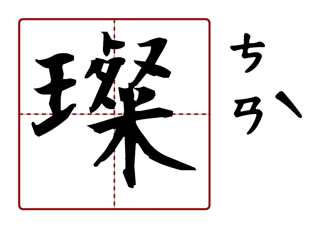 璨 的字音圖