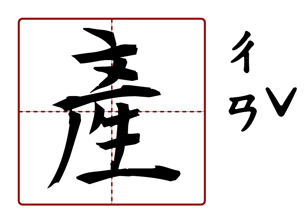 產 的字音圖