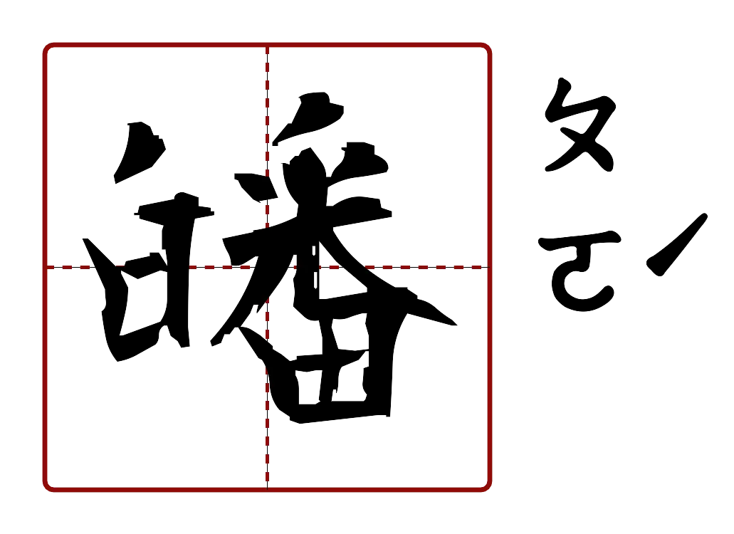 皤 的字音圖