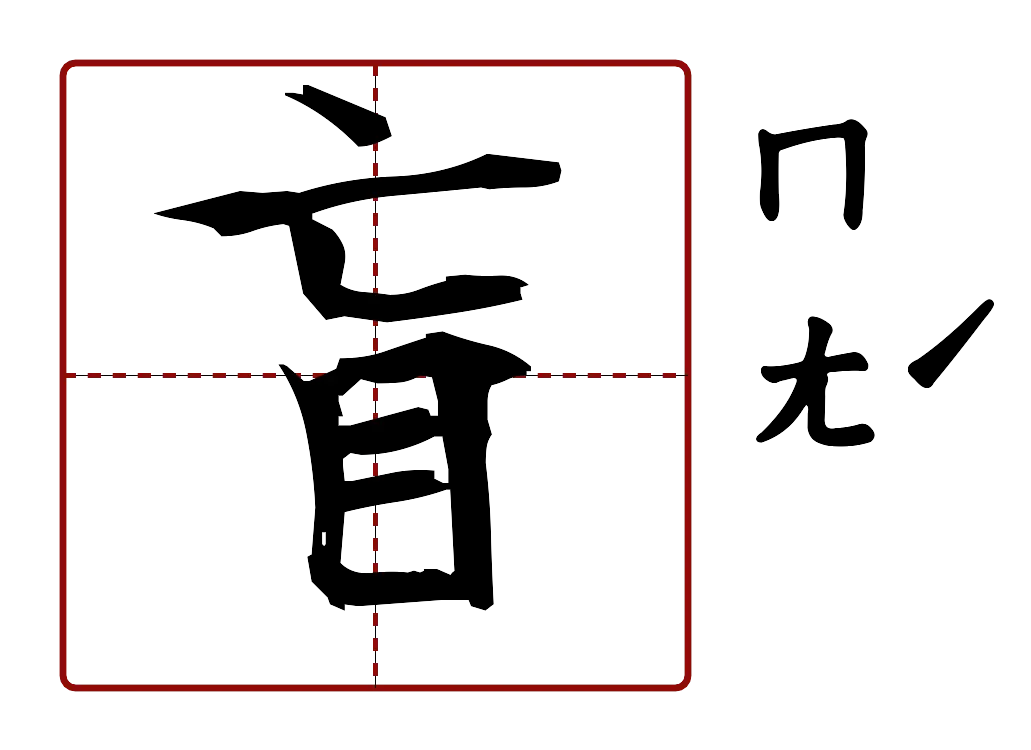 盲 的字音圖