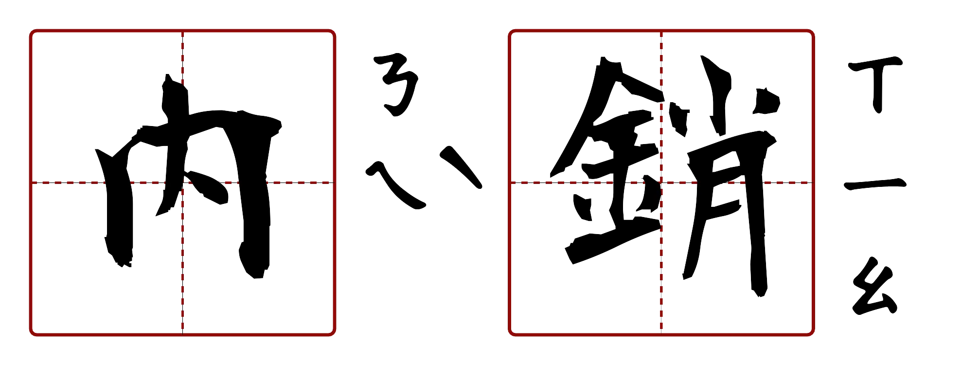 內銷 的字音圖