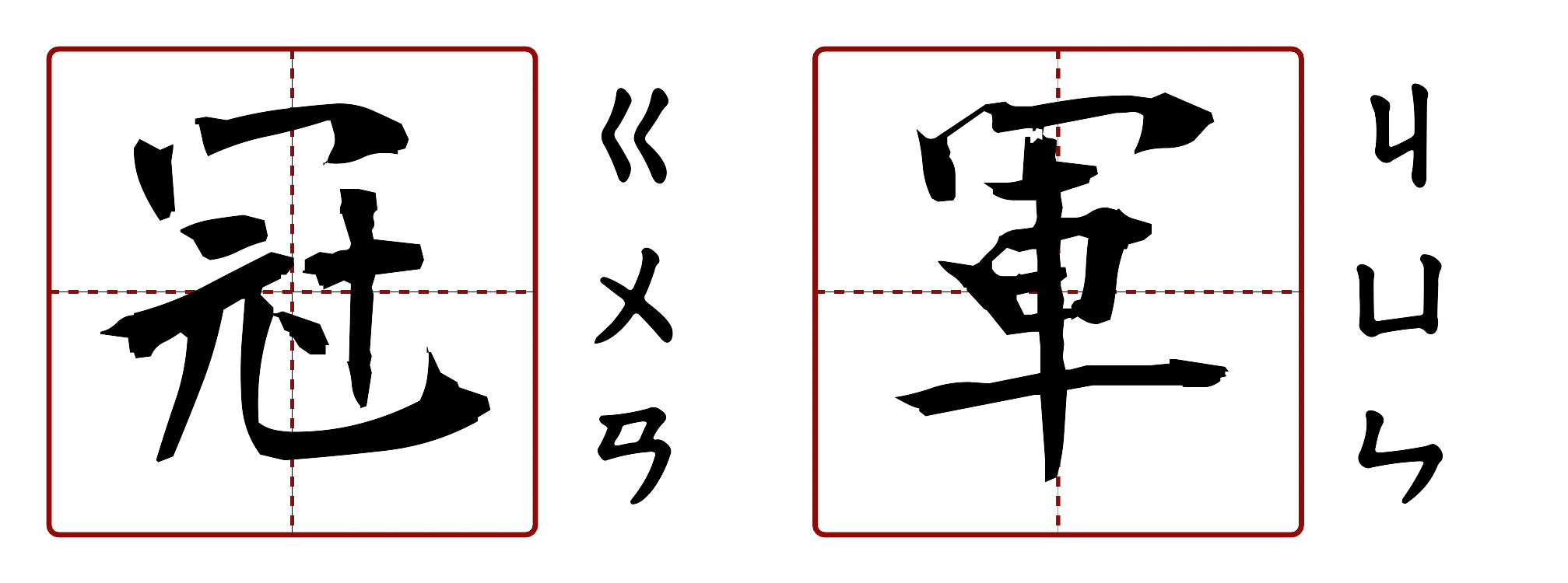冠軍 的字音圖