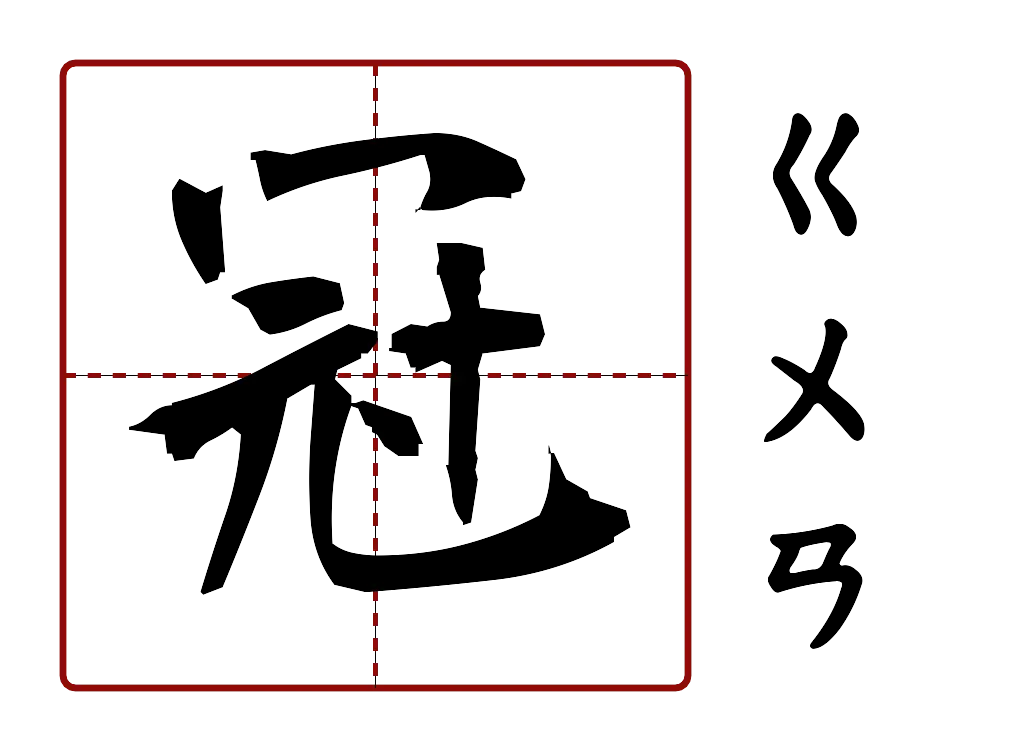 冠 的字音圖