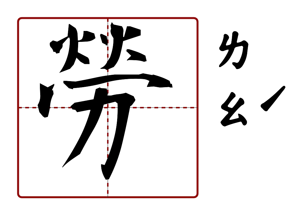 勞 的字音圖