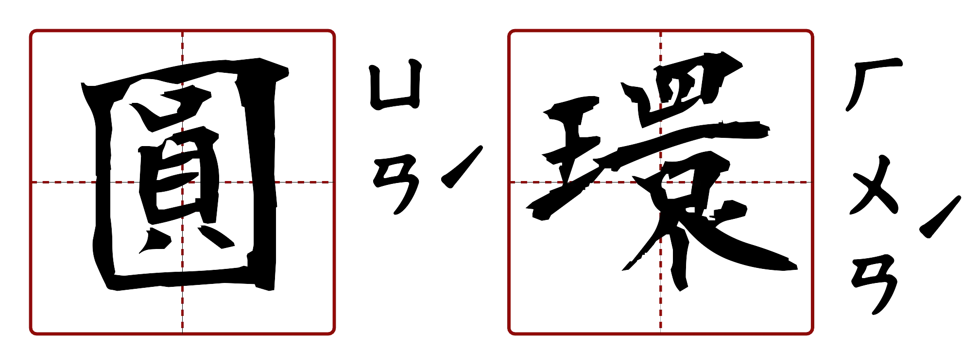 圓環 的字音圖
