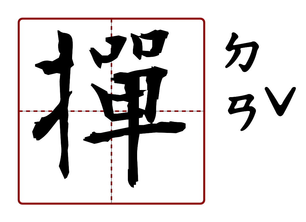 撣 的字音圖